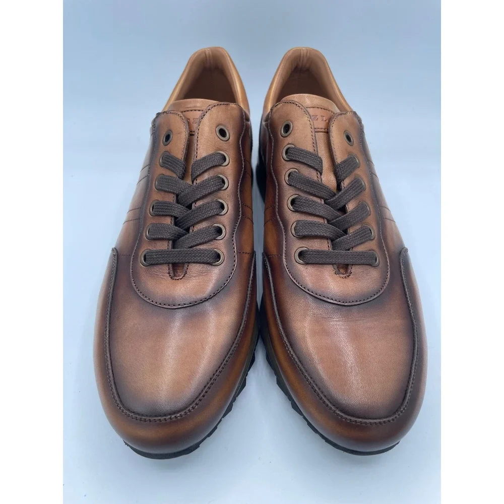 Mezlan Durban Tan‎ Leather Luxury Sneakers Made in Spain 20397 Mens 9.5M